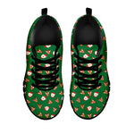 Santa Claus And Reindeer Emoji Print Black Sneakers