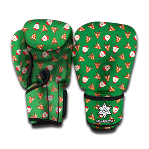 Santa Claus And Reindeer Emoji Print Boxing Gloves