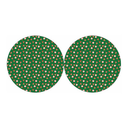 Santa Claus And Reindeer Emoji Print Car Coasters