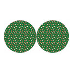 Santa Claus And Reindeer Emoji Print Car Coasters