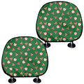 Santa Claus And Reindeer Emoji Print Car Headrest Covers