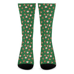 Santa Claus And Reindeer Emoji Print Crew Socks