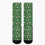 Santa Claus And Reindeer Emoji Print Crew Socks