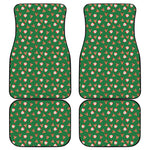 Santa Claus And Reindeer Emoji Print Front and Back Car Floor Mats