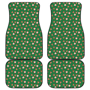 Santa Claus And Reindeer Emoji Print Front and Back Car Floor Mats