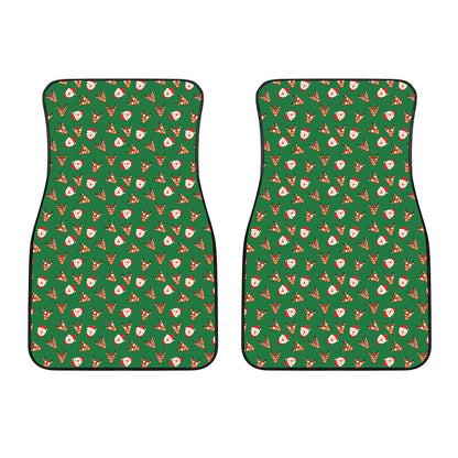 Santa Claus And Reindeer Emoji Print Front Car Floor Mats
