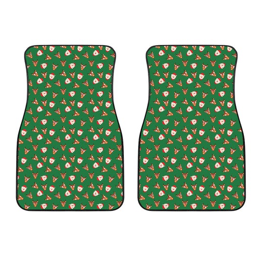 Santa Claus And Reindeer Emoji Print Front Car Floor Mats