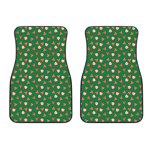 Santa Claus And Reindeer Emoji Print Front Car Floor Mats