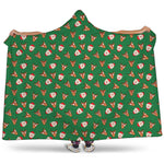 Santa Claus And Reindeer Emoji Print Hooded Blanket