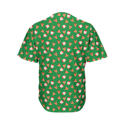 Santa Claus And Reindeer Emoji Print Men's Baseball Jersey
