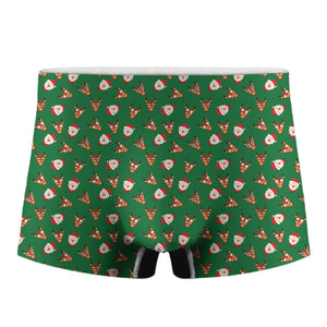 Santa Claus And Reindeer Emoji Print Men's Boxer Briefs