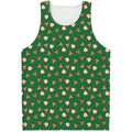 Santa Claus And Reindeer Emoji Print Men's Tank Top
