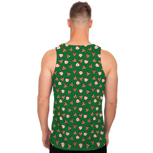 Santa Claus And Reindeer Emoji Print Men's Tank Top