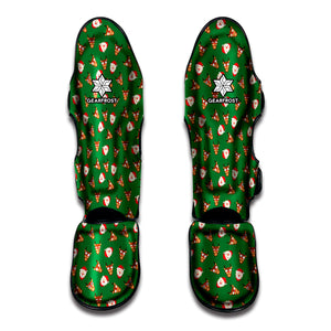 Santa Claus And Reindeer Emoji Print Muay Thai Shin Guard