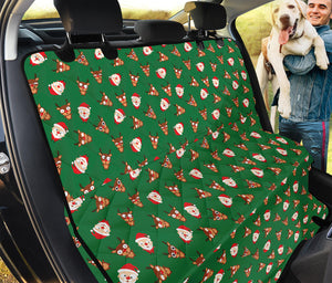 Santa Claus And Reindeer Emoji Print Pet Car Back Seat Cover