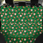 Santa Claus And Reindeer Emoji Print Pet Car Back Seat Cover