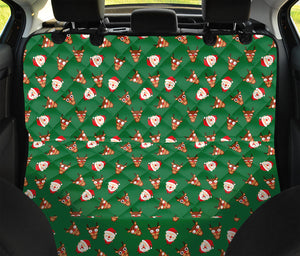 Santa Claus And Reindeer Emoji Print Pet Car Back Seat Cover