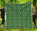 Santa Claus And Reindeer Emoji Print Quilt