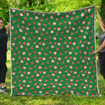 Santa Claus And Reindeer Emoji Print Quilt