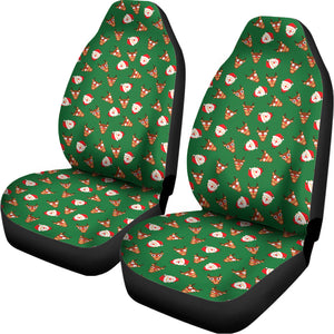 Santa Claus And Reindeer Emoji Print Universal Fit Car Seat Covers