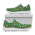 Santa Claus And Reindeer Emoji Print White Running Shoes