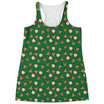 Santa Claus And Reindeer Emoji Print Women's Racerback Tank Top