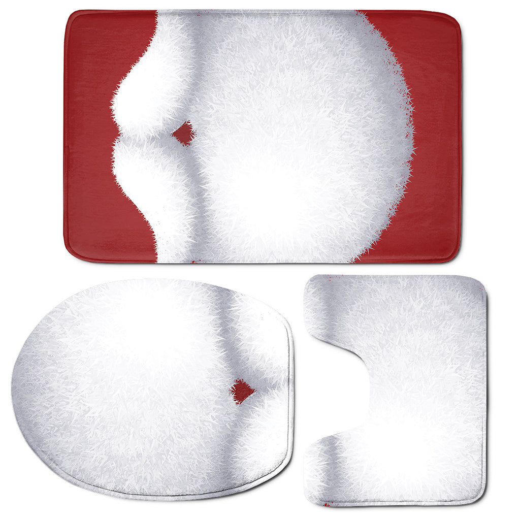 Santa Claus Beard Print 3 Piece Bath Mat Set