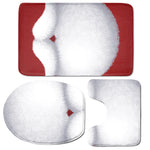 Santa Claus Beard Print 3 Piece Bath Mat Set