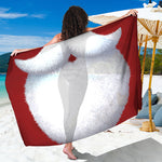 Santa Claus Beard Print Beach Sarong Wrap