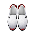 Santa Claus Beard Print Black Slip On Shoes