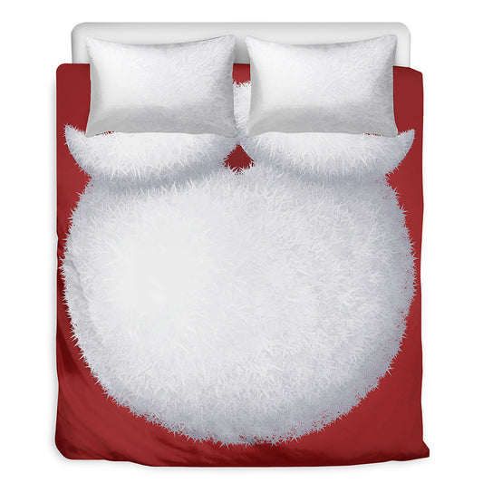 Santa Claus Beard Print Duvet Cover Bedding Set