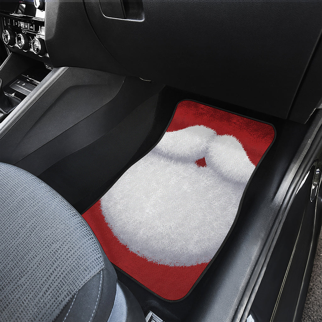 Santa Claus Beard Print Front and Back Car Floor Mats
