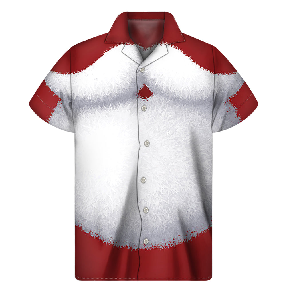 Santa Claus Beard Print Men's Short Sleeve Shirt