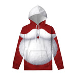 Santa Claus Beard Print Pullover Hoodie