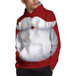 Santa Claus Beard Print Pullover Hoodie