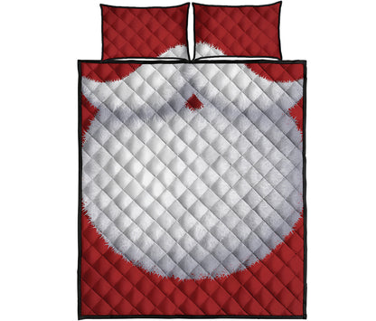 Santa Claus Beard Print Quilt Bed Set