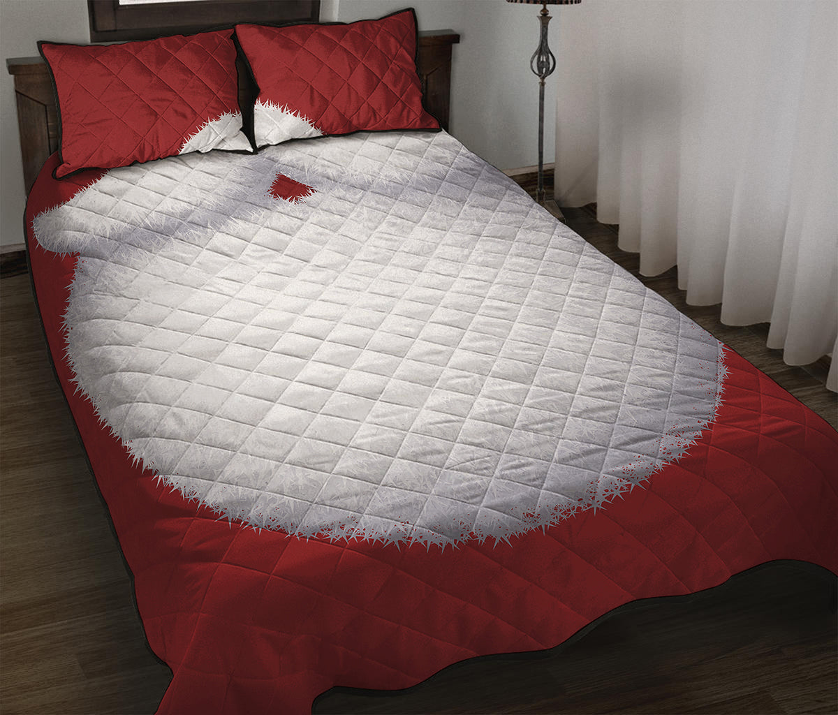 Santa Claus Beard Print Quilt Bed Set