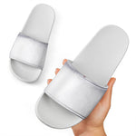 Santa Claus Beard Print White Slide Sandals