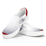 Santa Claus Beard Print White Slip On Shoes