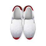 Santa Claus Beard Print White Slip On Shoes