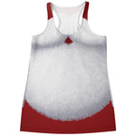 Santa Claus Beard Print Women's Racerback Tank Top