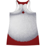 Santa Claus Beard Print Women's Racerback Tank Top