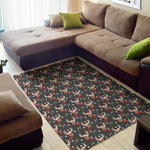 Santa Claus Deer Pattern Print Area Rug