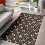 Santa Claus Deer Pattern Print Area Rug