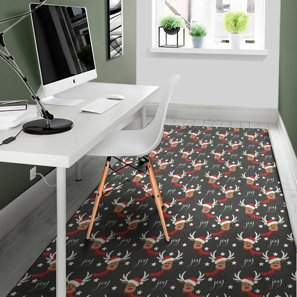 Santa Claus Deer Pattern Print Area Rug