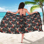Santa Claus Deer Pattern Print Beach Sarong Wrap