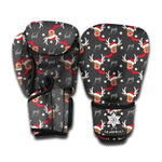 Santa Claus Deer Pattern Print Boxing Gloves