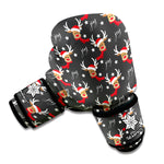 Santa Claus Deer Pattern Print Boxing Gloves