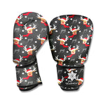 Santa Claus Deer Pattern Print Boxing Gloves