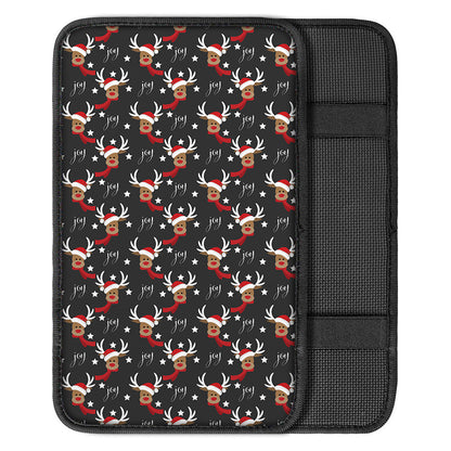 Santa Claus Deer Pattern Print Car Center Console Cover